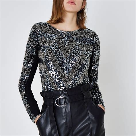 sequin embellished tops.